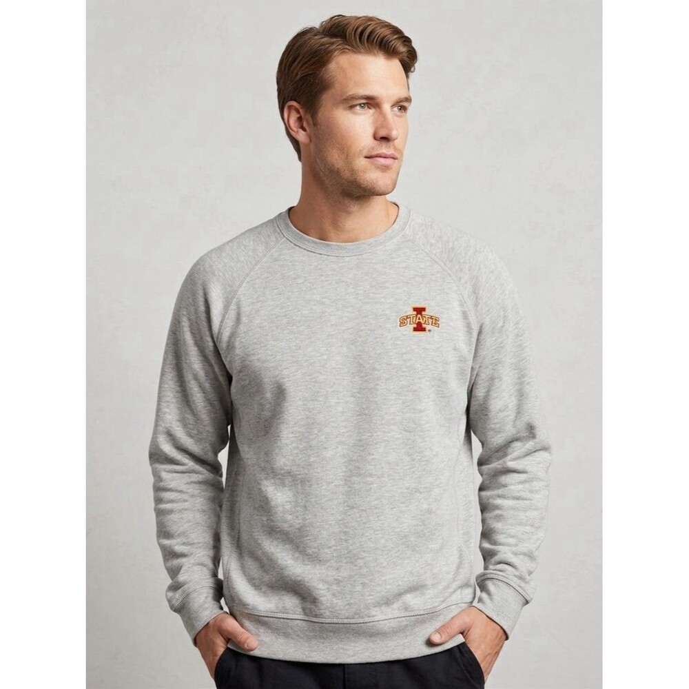 League Mens Iowa State Cyclones Crewneck Sweatshirt Gray Embroidered NWOT L